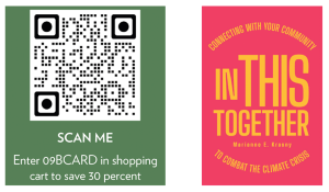 A qr code and book cover to purchase In This Together explores how we can harness our social networks to make a real impact fighting the climate crisis