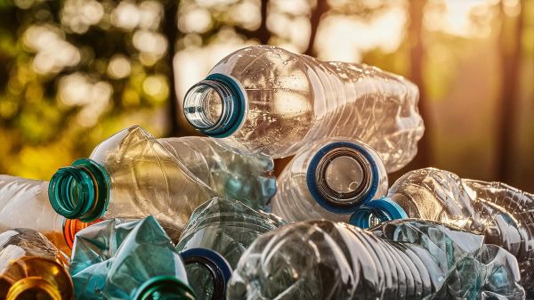 Pile of plastic bottles