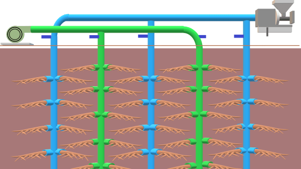 RootPipes, The cross section of Kennesha's bio-inspired landfill design