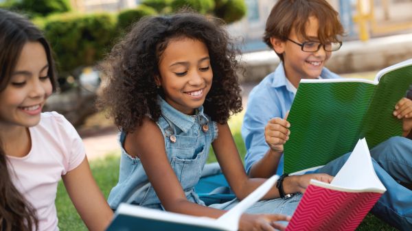 Students study outside