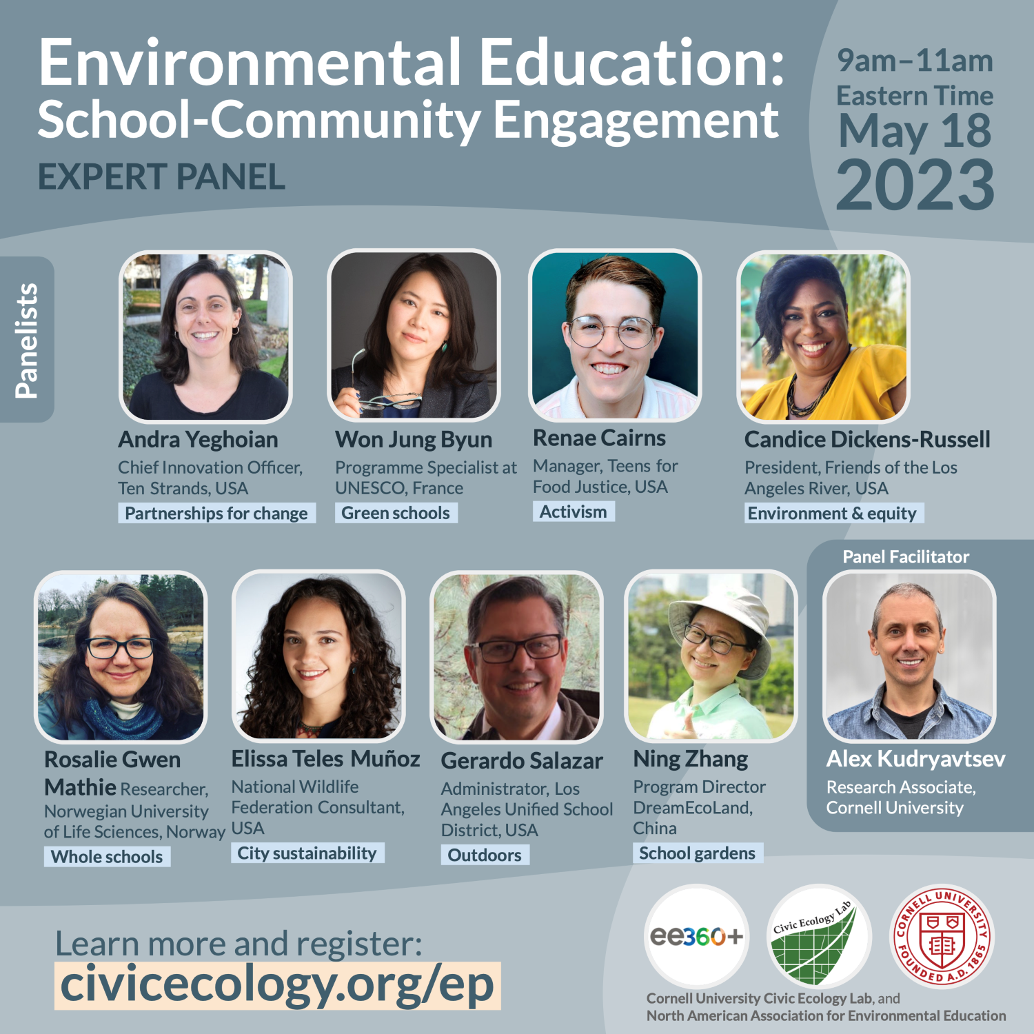 Announcement for Environmental Education School Engagement expert panel. 