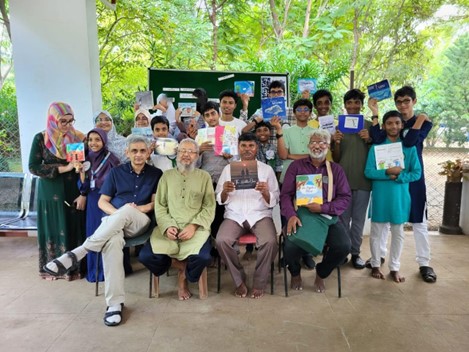 A group photo of the Young Climate Authors Book Exhibition in Chennai India