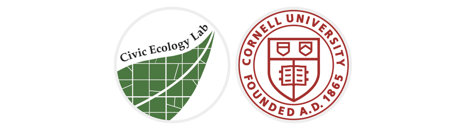 Logos of the Civic Ecology Lab and Cornell University