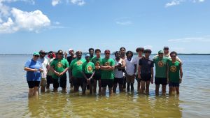 Students visited the Harbor Branch Oceanographic Institute to learn how seagrass levels have been impacted in the Indian River. 