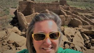 Picture of Renee in Chaco Canyon, New Mexico