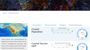 Screenshot from the Marine Ecosystem Status website