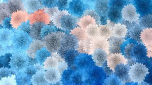 Floral pattern on blue background 
