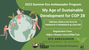 Promotional Poster for the 2023 Summer Program for Eco Ambassadors