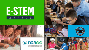 Banner for E-STEM Awards. A collage of students and teachers. 