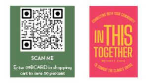 Cover and QR code for In this Together book. Use 09BCARD for 30% discount when purchasing hard copy from Cornell University Press website.