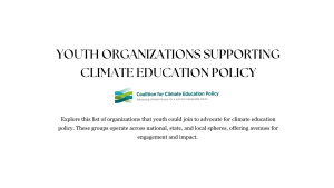 Youth Organizations Supporting Climate Education Policy