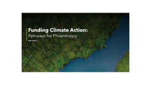 Funding Climate Action: Pathways for Philanthropy
