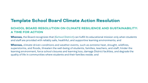Template School Board Climate Action Resolution