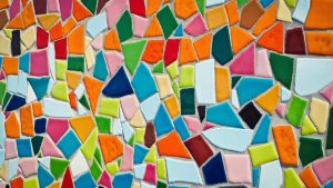 Colorful tile wall mosaic