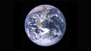 Photograph of planet Earth from space.