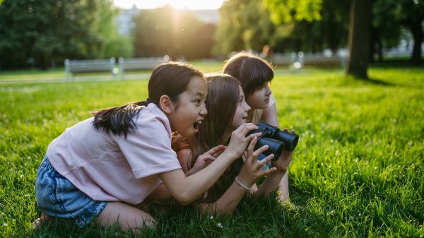 Kids at a city park