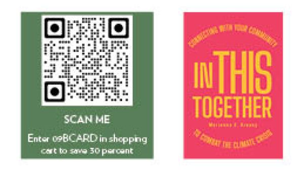 Cover and QR code for In this Together book. Use 09BCARD for 30% discount when purchasing hard copy from Cornell University Press website.