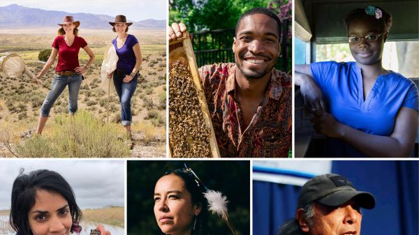 Six photos of people in a 3x2 grid and at the top is a green border with white text that says, "Conservation Changemakers: Free Online Speaker Series" and in green text under that is "Hosted by Cincinnati Nature Center"
