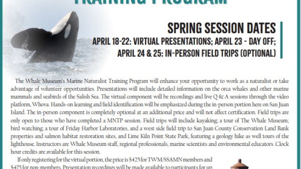 TWM's Hybrid Spring Marine Naturalist Training Program 