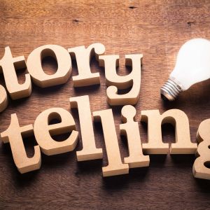 storytelling letter blocks with lightbulb
