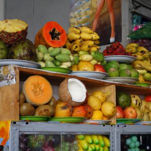 shelves of fresh produce