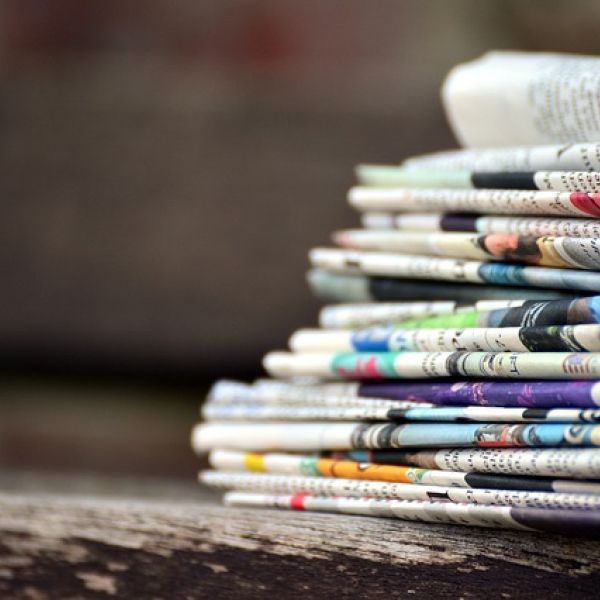 A stack of newspapers