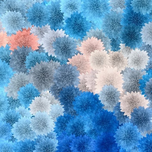 Floral pattern on blue background 