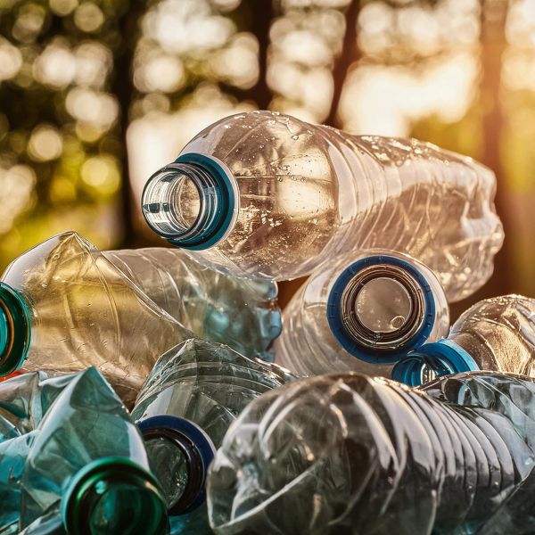 Pile of plastic bottles
